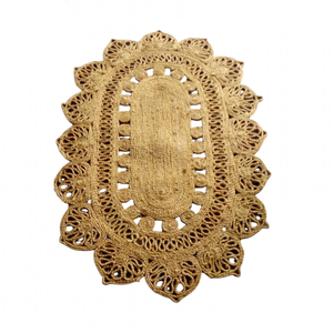 Custom Handmade Natural <b>Jute</b> Area <b>Rug</b> Eco-Friendly Braided <b>Round</b> Oval Runner Low Pile - Product Image 4