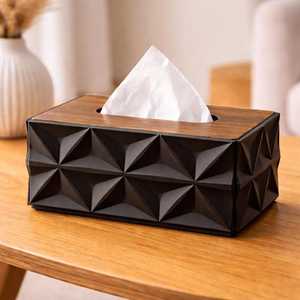Rustic Wooden Napkin <b>Tissue</b> Box <b>Holder</b> Elegant Storage Organizer For <b>Kitchen</b> Dining Table Home And Hotel Decor - Product Image 1