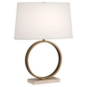 Modern Circular Metal Table <b>Lamp</b> with Fabric Shade Decorative Bedside <b>Lamp</b> for Bedroom Living Room Office And <b>Study</b> Table Use - Product Image 3