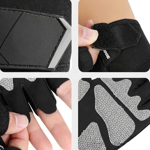 ถุงมือหนังครึ่งนิ้วสำหรับออกกำลังกาย ระบายอากาศได้ดี กันลื่น ปรับสายรัดข้อมือได้ เหมาะสำหรับยกน้ำหนักและออกกำลังกาย - Product Image 5
