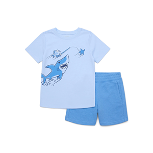Vêtements de sport unisexes pour enfants, garçons et filles, confortables pour un usage quotidien, design personnalisé imprimé, ensemble de 2 pièces, vêtements de sport en provenance du Bangladesh - Product Image 1