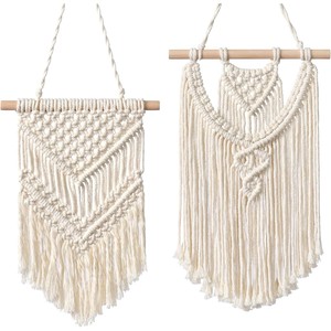 Macramé de madera de teca hecho a mano con cuerda de algodón, venta al por mayor en India - Product Image 1