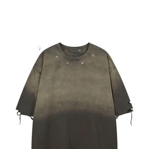 Camisetas Unisex con Hombros Caídos y Estilo Desgastado, 100% Algodón, Talla Grande, Transpirables, de Secado Rápido, Ecológicas, Servicio OEM - Product Image 2