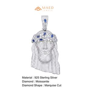 Collier pendentif visage de roi en argent sterling 925 et moissanite, bijoux de mode pour hommes et femmes, pendentif raffiné style New York, styles modernes - Product Image 6