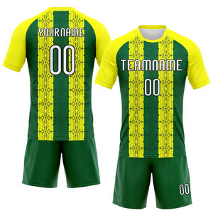 Uniforme de Voleibol de Último Diseño, Logotipo Personalizado, Color Amarillo Claro, Verde y Negro, Forma Abstracta, Sublimación, Uniforme Masculino - Product Image 1