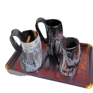 Prix de gros d'usine couleur naturelle corne de buffle tasse de bière décorative Viking corne à boire tasses en verre accessoires de cuisine - Product Image 2