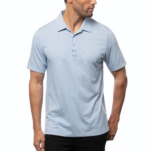 Chemise à manches courtes bleu clair pour homme GRACE COLLECTION, couleur personnalisée, coton piqué tricoté, vêtements décontractés, logo personnalisé - Product Image 3
