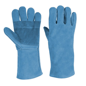 Whole Sale Reinforced Cowhide Split Leather Welding <b>Gloves</b> Heat and Spark Abrasion Resistant Heavy Duty Barbeque Safety <b>Gloves</b> - Product Image 4