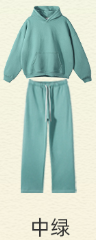 Unisex Plus Size Hooded Sweatshirt Jogger Pants Set Solid Colour Casual <b>Tracksuit</b> Full Sleeve Drawstring Waist Adults Winter - Product Image 6