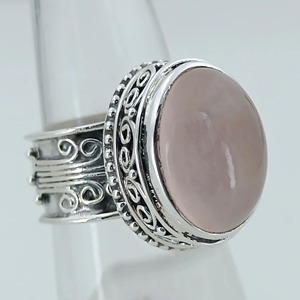 Rose <b>Quartz</b> Oval <b>Ring</b> 925 Sterling Silver Handmade Promise Jewelry for her Bezel setting <b>Ring</b> January Birthstone Jewelry - Product Image 1