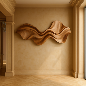 Sculpture murale unique en bois organique, sculpture murale en bois artisanale pour la décoration murale du salon - Product Image 4