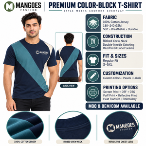 T-shirt à manches courtes pour homme, col rond, color-block, imprimé géométrique, coupe classique, vêtements décontractés streetwear - Product Image 6