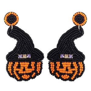 Pendientes de rayas negras para mujer con bordado de cuentas de semillas de moda para fiesta accesorio de moda para niña - Product Image 5