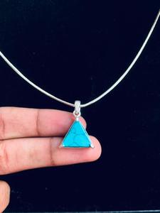 Gold Plated Turquoise Fancy Shape Both Side Flat Gemstone Classic Engagement Layered Link Necklace Party Super Quality - Product Image 1