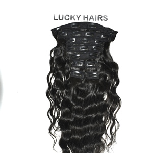 Extensions à clipser 100% cheveux humains indiens bruts, couleur noire originale, lisses, doux, vierges, cuticules alignées, non traités - Product Image 3