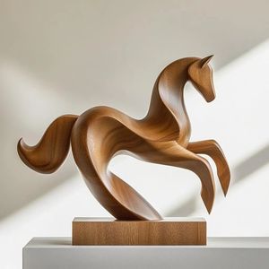 Escultura Moderna de Caballo de Madera, Centro de Mesa Decorativo, Estatua de Caballo para Exhibición en Interiores de Restaurantes y Hoteles - Product Image 4