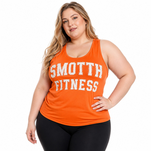 Camiseta sin mangas de fitness para mujer, talla grande, transpirable, con bordado desgastado, top tipo singlet, chaleco de gimnasio de poliéster y algodón para mujer - Product Image 1