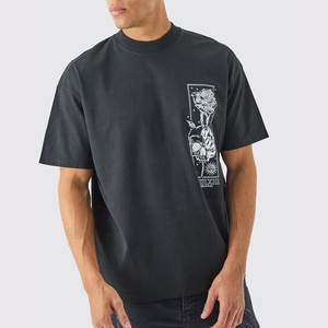 Camiseta de peso pesado con logotipo de etiqueta personalizada de la mejor calidad, Camiseta 100% de algodón para hombre, camisetas en blanco de gran tamaño de algodón grueso 150GSM - Product Image 5