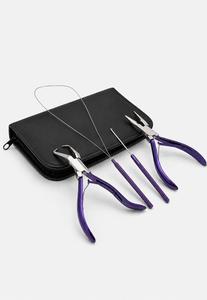 Kit d'outils professionnels pour extensions de cheveux avec pinces, aiguilles à crochet et ciseaux de dépose pour l'installation et le retrait - Product Image 2