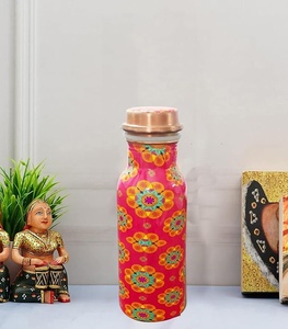 Floral Pattern Metal <b>Thermos</b> <b>Bottle</b> Portable Travel Water <b>Bottle</b> With Copper Lid - Product Image 4
