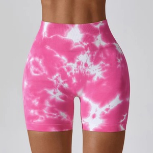 Shorts de yoga taille haute personnalisés pour femmes, respirants, en maille, avec poches, effet délavé, pour le yoga, le cyclisme et les loisirs - Product Image 5