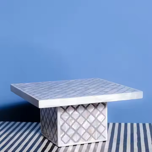 Soporte de pastel hecho a mano indio de alta calidad ecológico con incrustaciones de hueso personalizadas al por mayor para decoración del banquete de boda precio a la venta - Product Image 5