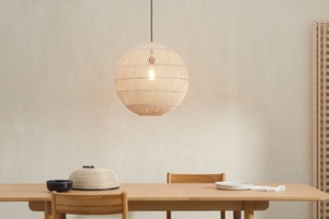 High Quality Round Handmade <b>Natural</b> Rattan Wicker Pendant Ceiling Lampshade Asian Style Handmade Rattan Lampshade Home <b>Lighting</b> - Product Image 4