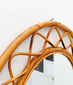 Vintage Style Rattan Wall <b>Mirror</b> Natural Bamboo Cane Decorative <b>Mirror</b> for Boho Home Interiors Decorative <b>Mirror</b> - Product Image 6