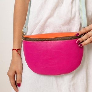High Quality Cowhide Genuine Leather Unisex Waist Belt Multi-Color Crossbody Sling Purse Zipper Closure <b>Letter</b> Waterproof - Product Image 1