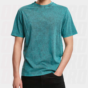 T-shirts pour hommes délavés à l'acide avec impression de logo personnalisé, prix de gros, approvisionnement en vrac de grande quantité, longueur longue, tissu en coton premium - Product Image 3