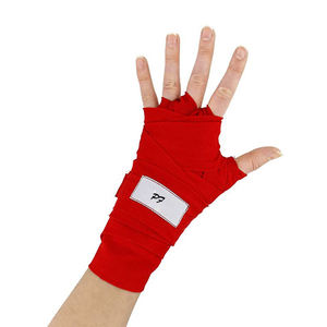 ผ้าพันมือสำหรับชกมวยแบบขายส่งจากโรงงาน ออกแบบเองได้ สีแดง สำหรับยกน้ำหนัก พาวเวอร์ลิฟติ้ง ผ้าพันมือแบบรัดกระชับ ใช้ได้ทั้งมือซ้ายและขวา - Product Image 1