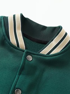 Blouson Bomber Varsity en Cuir avec Broderies Personnalisées pour Homme, Nouveau Design 2026, Manches Crème, Boutons, Style Décontracté - Product Image 3