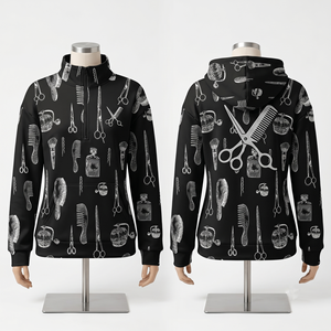 Sweat à capuche unisexe pour barbier, 320 GSM, en coton et polyester polaire, avec empiècements lavande, broderie personnalisée, impression et logo par sublimation - Product Image 6