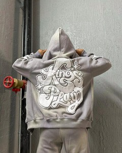 Sweat à capuche surdimensionné en molleton 100 % coton personnalisable pour homme, effet délavé, streetwear d'hiver, imprimé numériquement, OEM - Product Image 3