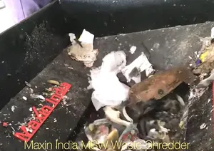 Broyeur de déchets MSW à forte demande, à double arbre, semi-automatique, électrique, capacité 300 kg, pour le broyage du plastique - Product Image 4