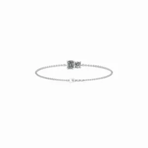 Lab Grown Diamond Emerald Bracelet in 18K Gold 2-Piece <b>Bangle</b> <b>Set</b> with IGI Certification Trendy Women's Jewelry - Product Image 1