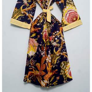 Robe Kimono 100% Coton, Peignoir Imprimé, Robe de Demoiselle d'Honneur, Vêtement de Nuit d'Été, Peignoir de Bain, Tenue de Plage pour Fille et Femme, Grandes Tailles - Product Image 6