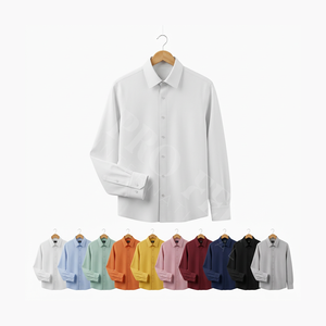 Camisas de vestir de manga corta con cuello y cierre de botones, diseño de logotipo personalizado, venta al por mayor y marca privada aceptada para hombres - Product Image 1