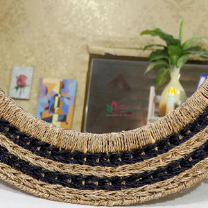 Artex Dong Thap Miroir en bambou fait main Décoration murale rustique avec finition naturelle Vietnam - Product Image 4