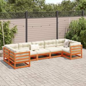 Set Divano da Giardino in Crema Marrone Cerato - Product Image 3