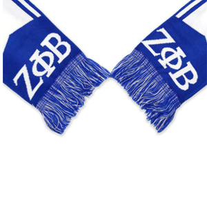 Bufanda de Punto Zeta Phi Beta ZPB Azul y Blanca, Bufanda de Invierno para Fraternidad y Hermandad, Cálida, Elegante, de Acrílico, Accesorio de Moda - Product Image 2