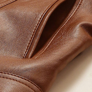 Nueva Chaqueta de Cuero PU Estilo Vintage Casual para Hombre, Diseño de Primavera, Chaqueta de Cuero con Bolsillos Estilo Motero, Nueva Llegada, Casual para Hombre - Product Image 5