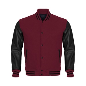 Men's Premium Wool Bomber <b>Jacket</b> for College High School Baseball Varsity Letterman Genuine Soft <b>Leather</b> Sleeves <b>Winter</b> 4XL Size - Product Image 1