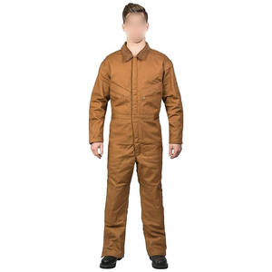 Combinaison de travail en coton marron pour homme, résistante à l'abrasion, uniforme pour usage industriel - Product Image 4
