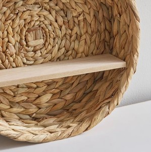 Panier mural en jacinthe d'eau naturelle avec oreilles de lapin, étagère de rangement suspendue tressée à la main pour chambre d'enfant, chambre des enfants - Product Image 4