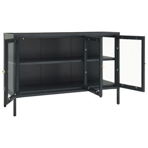 Buffet en acier et verre de 41.3 po x 13.8 po x 27.6 po anthracite - Product Image 6