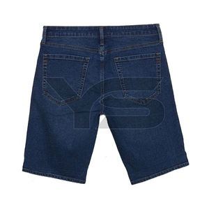 Shorts en jean taille haute coupe droite - Style streetwear décontracté 100% coton délavé à l'acide séchage rapide lavable logo personnalisé (rubber en relief) - Product Image 2