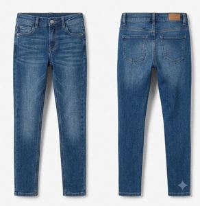 Jeans en denim à taille haute élastique pour filles, confortables, décontractés, extensibles, séchage rapide, provenant d'un fournisseur indien au meilleur prix - Product Image 1