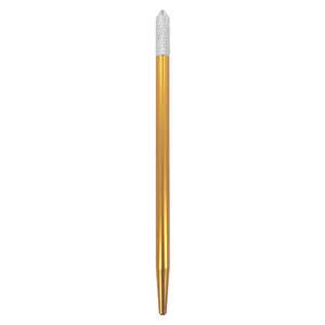 Aiguille de ventilation en aluminium doré avec poignée antidérapante moletée et support micro-crochet en acier – Outil professionnel pour la fabrication de perruques Lace Frontal - Product Image 1