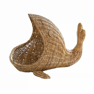 Adorable Rattan Whale Shape <b>Toy</b> <b>Basket</b> Handmade Eye-Catching Animal Shape Kids <b>Storage</b> <b>Storage</b> <b>Basket</b> For Children's Room - Product Image 4